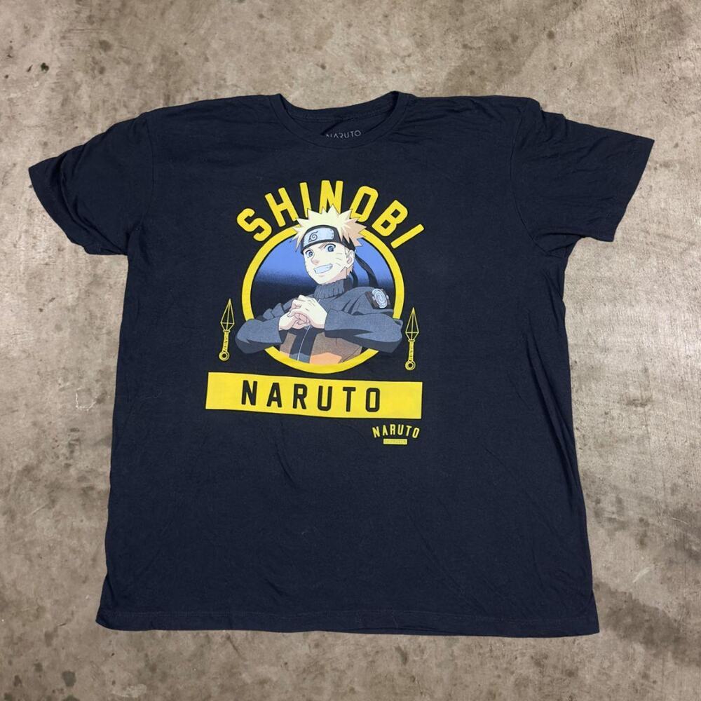 Naruto Shippuden Collection Shinobi T-Shirt Uzumaki Anime Tee Black Men Size XXL